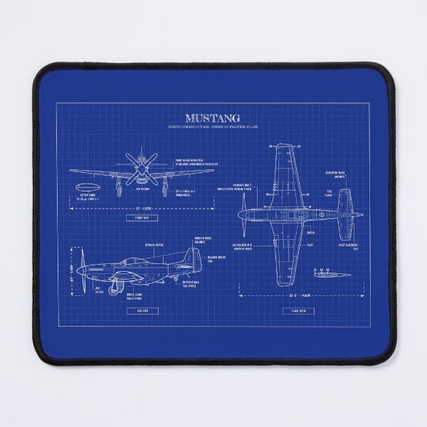 Item preview, Mustang: North American P-51D Horizontal (Blueprint) designed and sold by BGALAXY.
