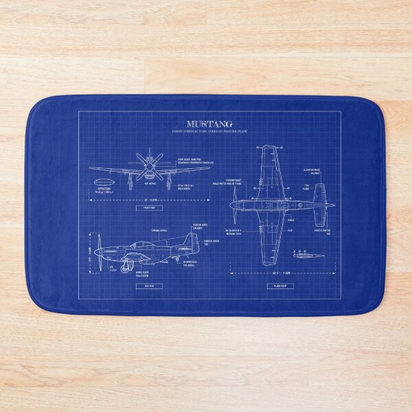 Item preview, Mustang: North American P-51D Horizontal (Blueprint) designed and sold by BGALAXY.