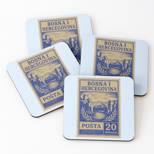 Item preview, Vintage Bosnia Postage Stamp | Mostar Bridge Retro Design designed and sold by Travellerz.