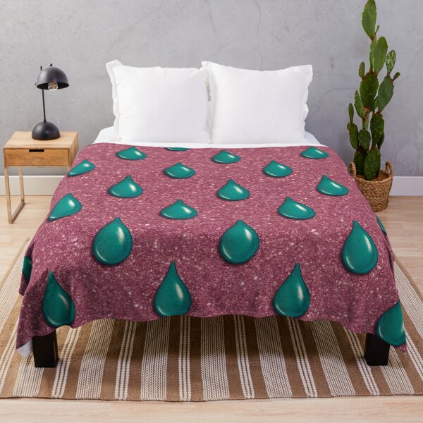 Item preview, Teal Water Droplets on Glitter Pink Seamless Pattern designed and sold by SassyArtistry.