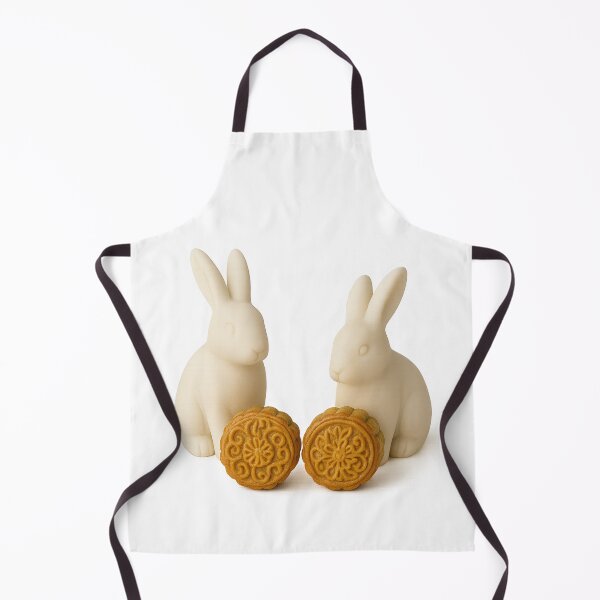 Item preview, Mid autumn festival rabbits with traditional mooncakes on white background, AI generated designed and sold by dvoevnore.