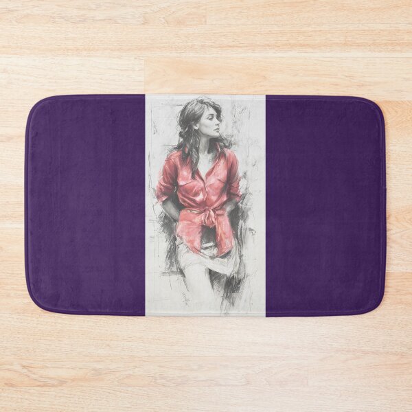 Item preview, Red Blouse Charcoal Sketch Portrait By Merch, Limited Edition designed and sold by kraackforest.