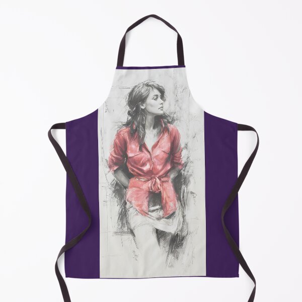 Item preview, Red Blouse Charcoal Sketch Portrait By Merch, Limited Edition designed and sold by kraackforest.