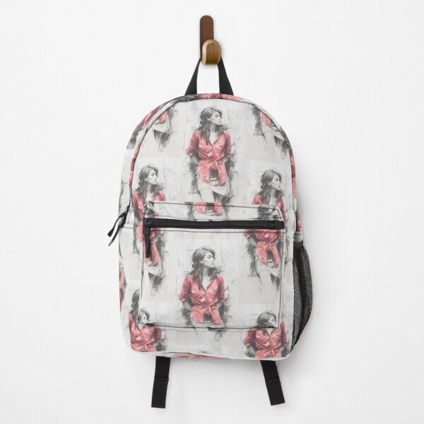 Item preview, Red Blouse Charcoal Sketch Portrait By Merch, Limited Edition designed and sold by kraackforest.