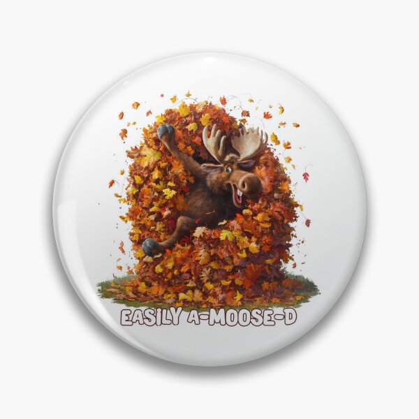 Item preview, Easily A-Moose-D – Silly Autumn Moose Playing in Leaves designed and sold by SOFAGIRL COLLECTIONS.