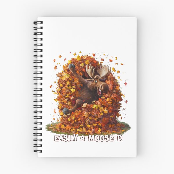Item preview, Easily A-Moose-D – Silly Autumn Moose Playing in Leaves designed and sold by SOFAGIRL COLLECTIONS.