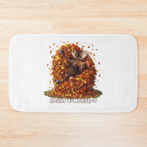Item preview, Easily A-Moose-D – Silly Autumn Moose Playing in Leaves designed and sold by SOFAGIRL COLLECTIONS.