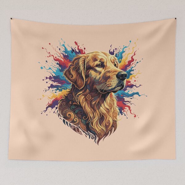 Item preview, Golden Retriever Illustration 6 designed and sold by KingdomArt101.