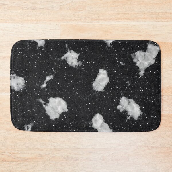 Item preview, Black Space with White Clouds Seamless Pattern designed and sold by SassyArtistry.