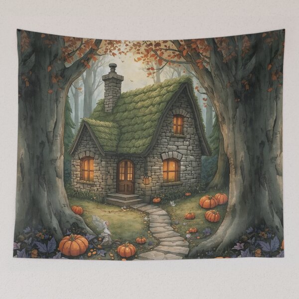 Item preview, Enchanted Autumn Cottage – Cottagecore Fantasy Halloween designed and sold by Deezyned.
