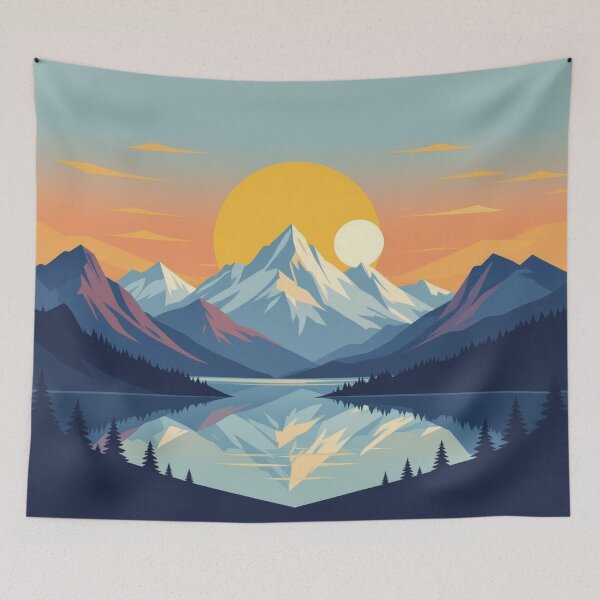Item preview, Geometric Sunrise Landscape designed and sold by xArchGoDx.