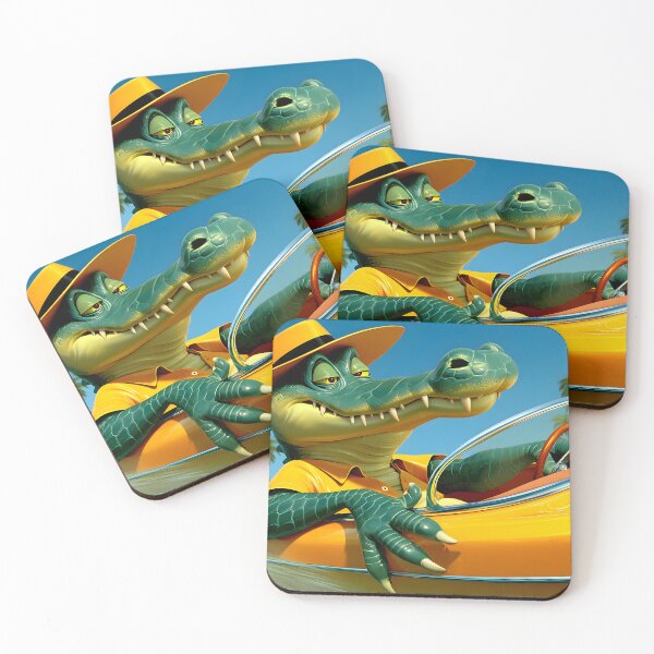 Item preview, Cool Alligator Driving a Vintage Speedboat designed and sold by Artessie.