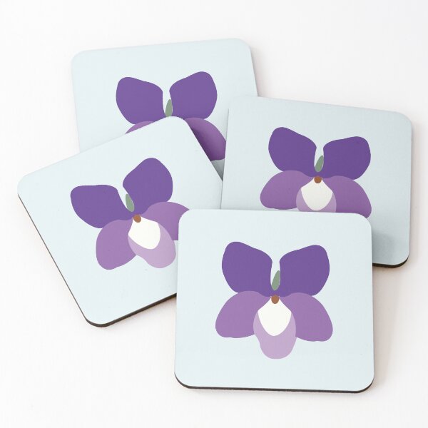 Item preview, Stylized violet flower pattern designed and sold by LittleJoyKeeper.