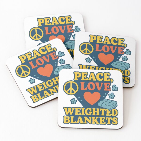 Item preview, Peace, Love & Weighted Blankets | Cozy Autism Acceptance Design designed and sold by QuestandQuirk.