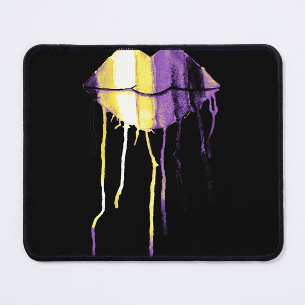 Item preview, Nonbinary Pride Dripping Watercolor Lips designed and sold by pyenfraduk21.