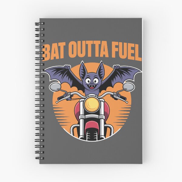 Item preview, BAT OUTTA FUEL: This quirky design, featuring a determined cartoon bat clinging to motorcycle handlebars. For the Halloween Festive Season designed and sold by Grang Art Artistic Designs.