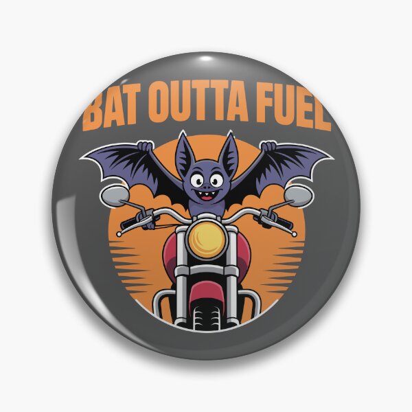 Item preview, BAT OUTTA FUEL: This quirky design, featuring a determined cartoon bat clinging to motorcycle handlebars. For the Halloween Festive Season designed and sold by Grang Art Artistic Designs.