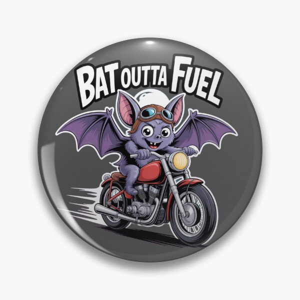 Item preview, Biker Bat: This quirky design, featuring a determined cartoon bat clinging to motorcycle handlebars. For the Halloween Festive Season designed and sold by Grang Art Artistic Designs.