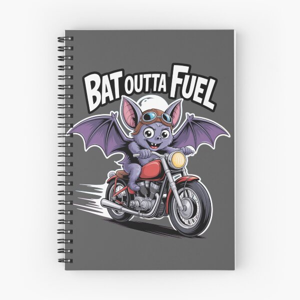 Item preview, Biker Bat: This quirky design, featuring a determined cartoon bat clinging to motorcycle handlebars. For the Halloween Festive Season designed and sold by Grang Art Artistic Designs.