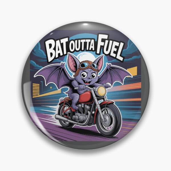 Item preview, The Midnight Ride: This quirky design, featuring a determined cartoon bat clinging to motorcycle handlebars. For the Halloween Festive Season designed and sold by Grang Art Artistic Designs.