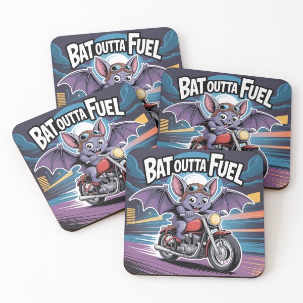 Item preview, The Midnight Ride: This quirky design, featuring a determined cartoon bat clinging to motorcycle handlebars. For the Halloween Festive Season designed and sold by Grang Art Artistic Designs.