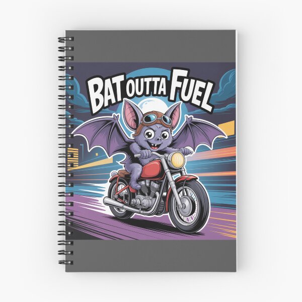 Item preview, The Midnight Ride: This quirky design, featuring a determined cartoon bat clinging to motorcycle handlebars. For the Halloween Festive Season designed and sold by Grang Art Artistic Designs.