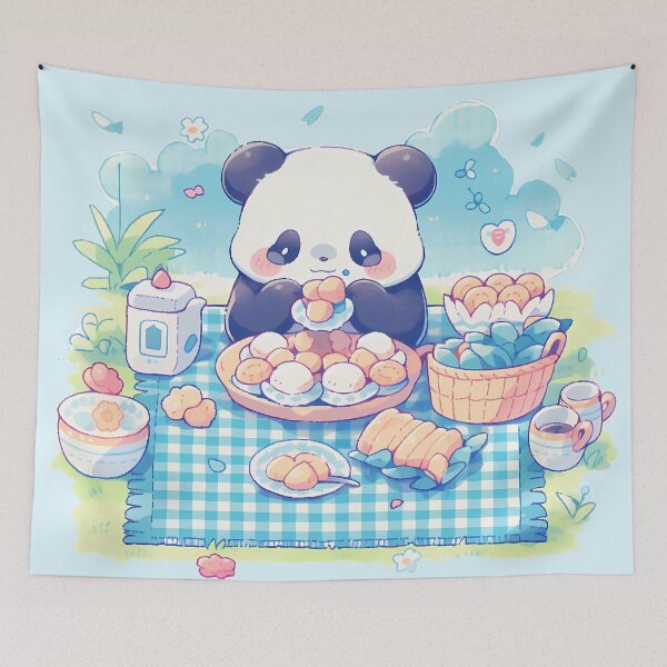 Item preview, Cute Panda and  Afternoon Tea designed and sold by WoollenLlama.