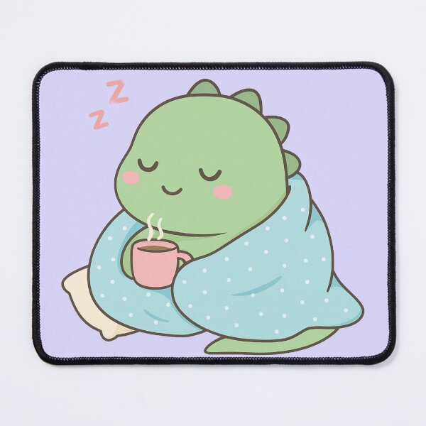 Item preview, Sleepy Dino in Blanket with Coffee designed and sold by Yuki Shop.