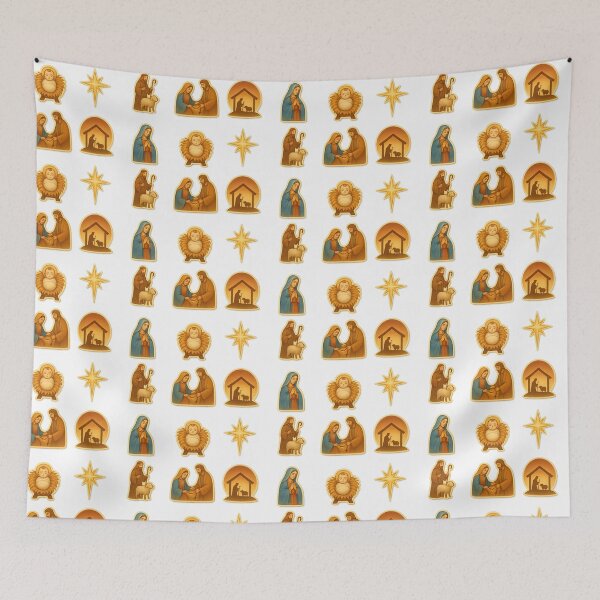 Item preview, Nativity scene elements depicting religious icons on transparent background, AI Generated designed and sold by dvoevnore.