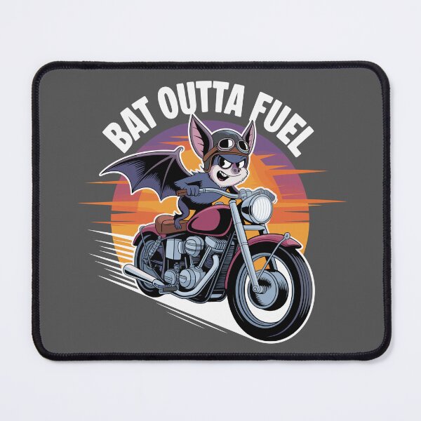 Item preview, The Road Trip Bat: This quirky design, featuring a determined cartoon bat clinging to motorcycle handlebars. For the Halloween Festive Season designed and sold by Grang Art Artistic Designs.