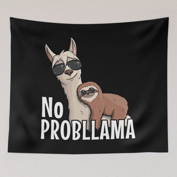Item preview, No Prob-LLama Hipster Llama  Sloth With SunGlasses 	  	 designed and sold by vvixxfvm12.