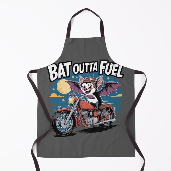 Item preview, Bat on a Bike: This quirky design, featuring a determined cartoon bat clinging to motorcycle handlebars. For the Halloween Festive Season designed and sold by Grang Art Artistic Designs.