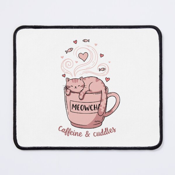 Item preview, Cozy Cat in a Meowcha Mug designed and sold by FiesterArt.