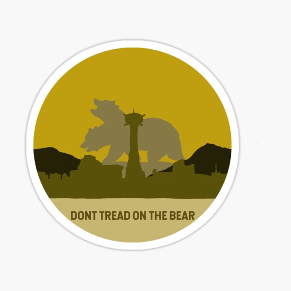 Sunset over New Vegas - Don't tread on the bear Sticker
