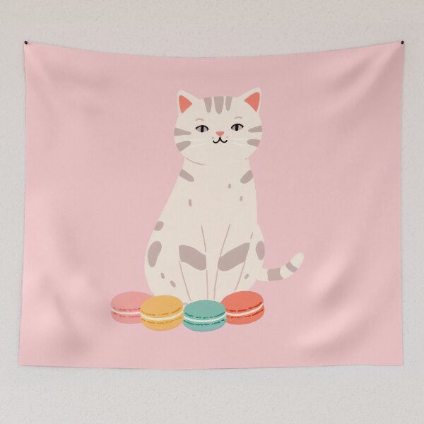 Item preview, Cat and macaroons designed and sold by WoollenLlama.