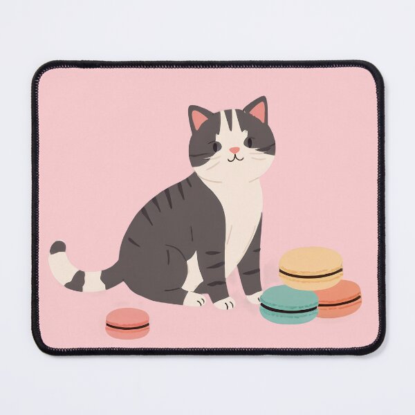 Item preview, Cute kitty and macaroons designed and sold by WoollenLlama.