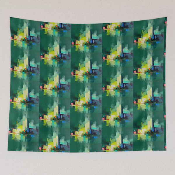 Item preview, Vibrant Abstract Emerald City Reflections designed and sold by zzz888.