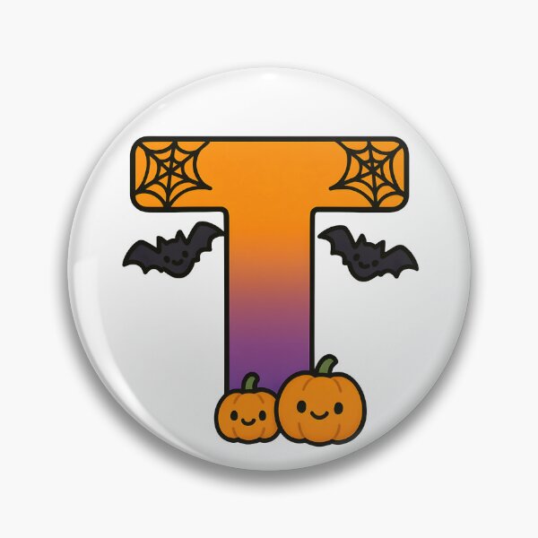 Item preview, Halloween Letter T – Cute Kawaii Cartoon with Spooky Details designed and sold by PrintCreations9.