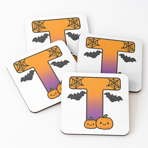 Item preview, Halloween Letter T – Cute Kawaii Cartoon with Spooky Details designed and sold by PrintCreations9.