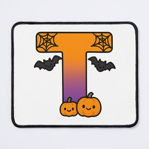 Item preview, Halloween Letter T – Cute Kawaii Cartoon with Spooky Details designed and sold by PrintCreations9.