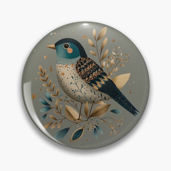 Item preview, Boho Folk Art Bird designed and sold by HEXANDGLOSS.