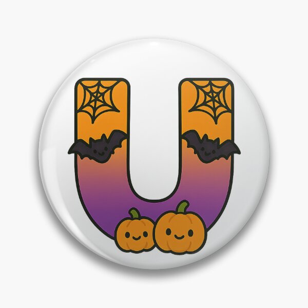 Item preview, Halloween Letter U – Cute Kawaii Cartoon with Spooky Details designed and sold by PrintCreations9.