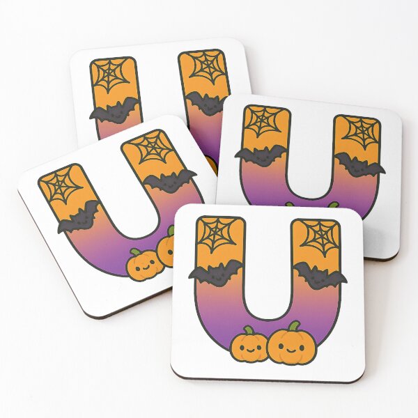 Item preview, Halloween Letter U – Cute Kawaii Cartoon with Spooky Details designed and sold by PrintCreations9.