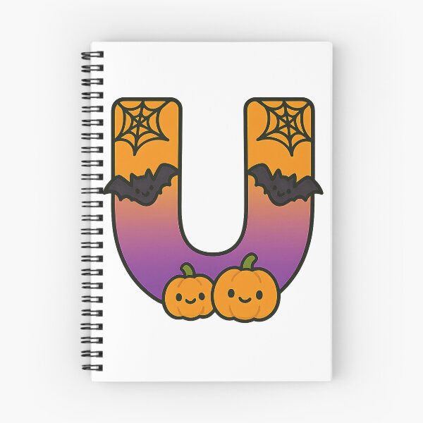 Item preview, Halloween Letter U – Cute Kawaii Cartoon with Spooky Details designed and sold by PrintCreations9.