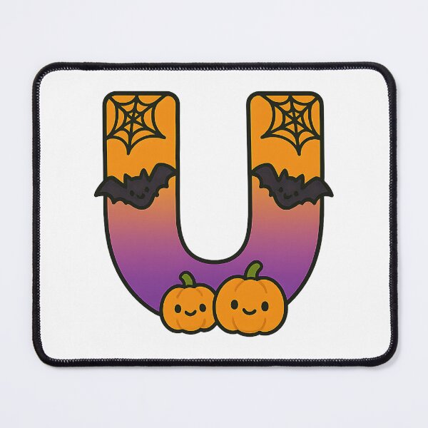 Item preview, Halloween Letter U – Cute Kawaii Cartoon with Spooky Details designed and sold by PrintCreations9.