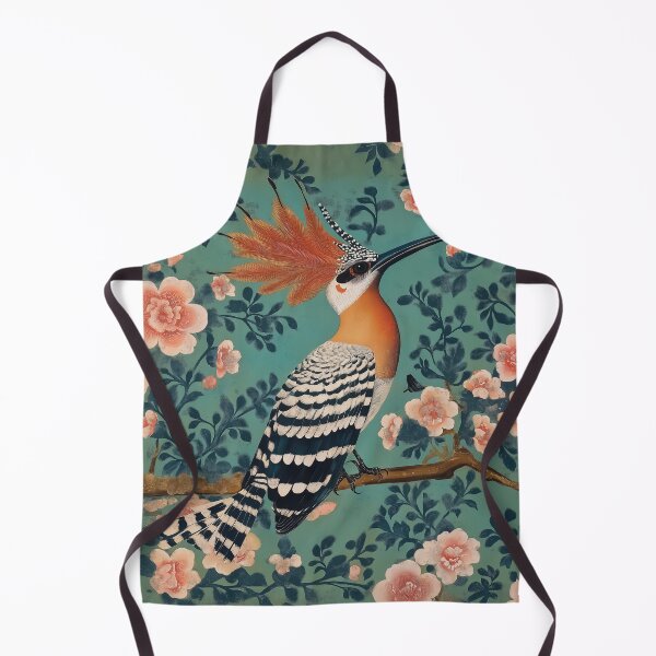 Item preview, A vibrant design of an Exotic Hoopoe Against a Detailed Teal Floral Background. designed and sold by HEMRO.