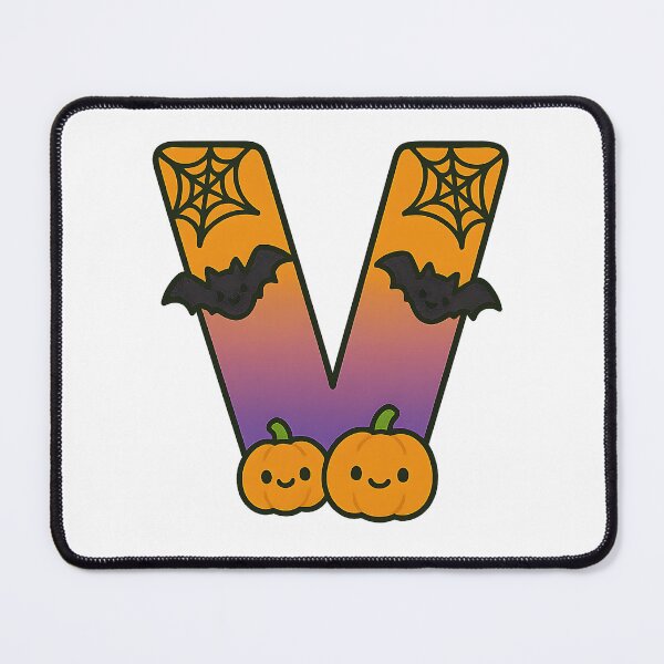 Item preview, Halloween Letter V – Cute Kawaii Cartoon with Spooky Details designed and sold by PrintCreations9.