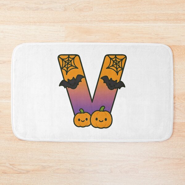 Item preview, Halloween Letter V – Cute Kawaii Cartoon with Spooky Details designed and sold by PrintCreations9.