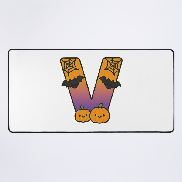 Item preview, Halloween Letter V – Cute Kawaii Cartoon with Spooky Details designed and sold by PrintCreations9.
