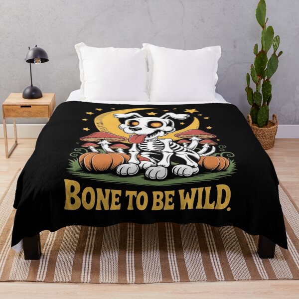 Item preview, Bone to be Wild: declares this charming retro halloween illustration!  designed and sold by Grang Art Artistic Designs.